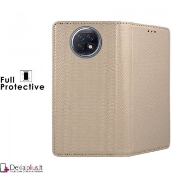 Telone smart magnet atverčiamas dėklas - auksinės spalvos (Xiaomi Redmi Note 9T)